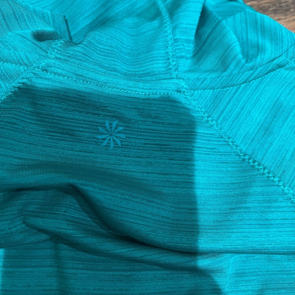 Athleta Green Zip-Up Hoodie Size Small EUC Shapes you Nicely - Picture 3 of 4